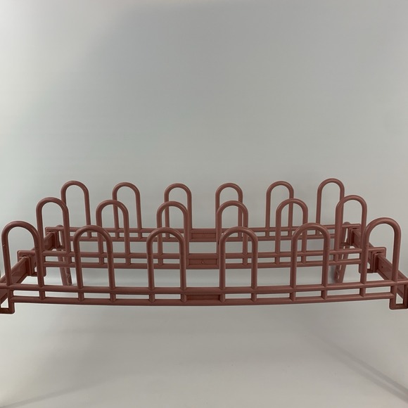 Vintage Dusty Pink Mauve Plastic Shoe Rack Storage 80's Yaffa Style Mod Minimal - Picture 4 of 13